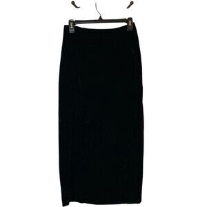 Brooke Jones Womens Silk Blend Velvet Maxi Skirt 4 Black Classic Holiday Event‎
